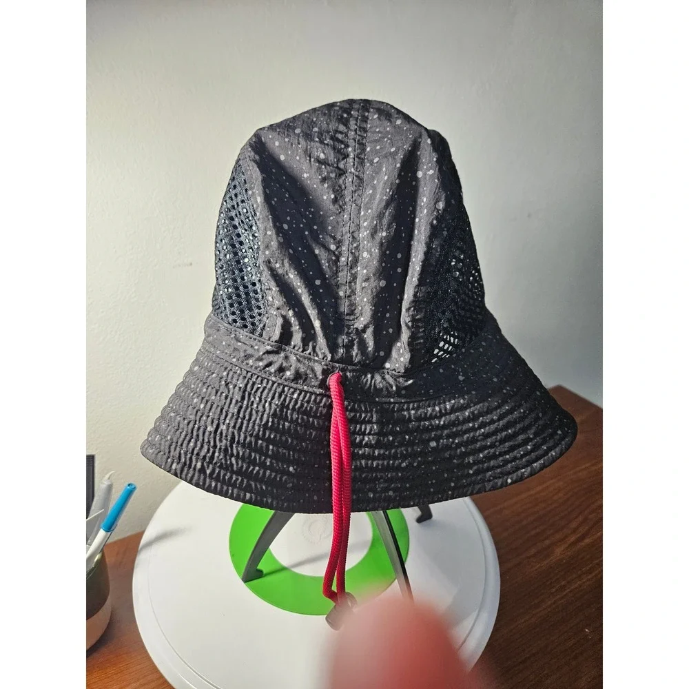 Jordan Bucket Hat Mens L/XL Black Speckled Mesh Gorpcore Bungee Adjustable Cap